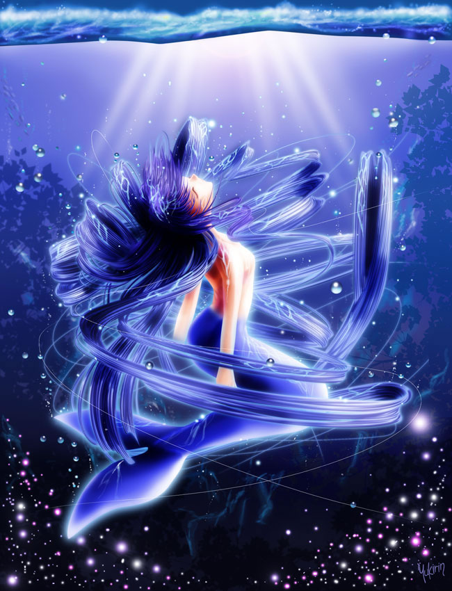 Blue Anime Mermaid